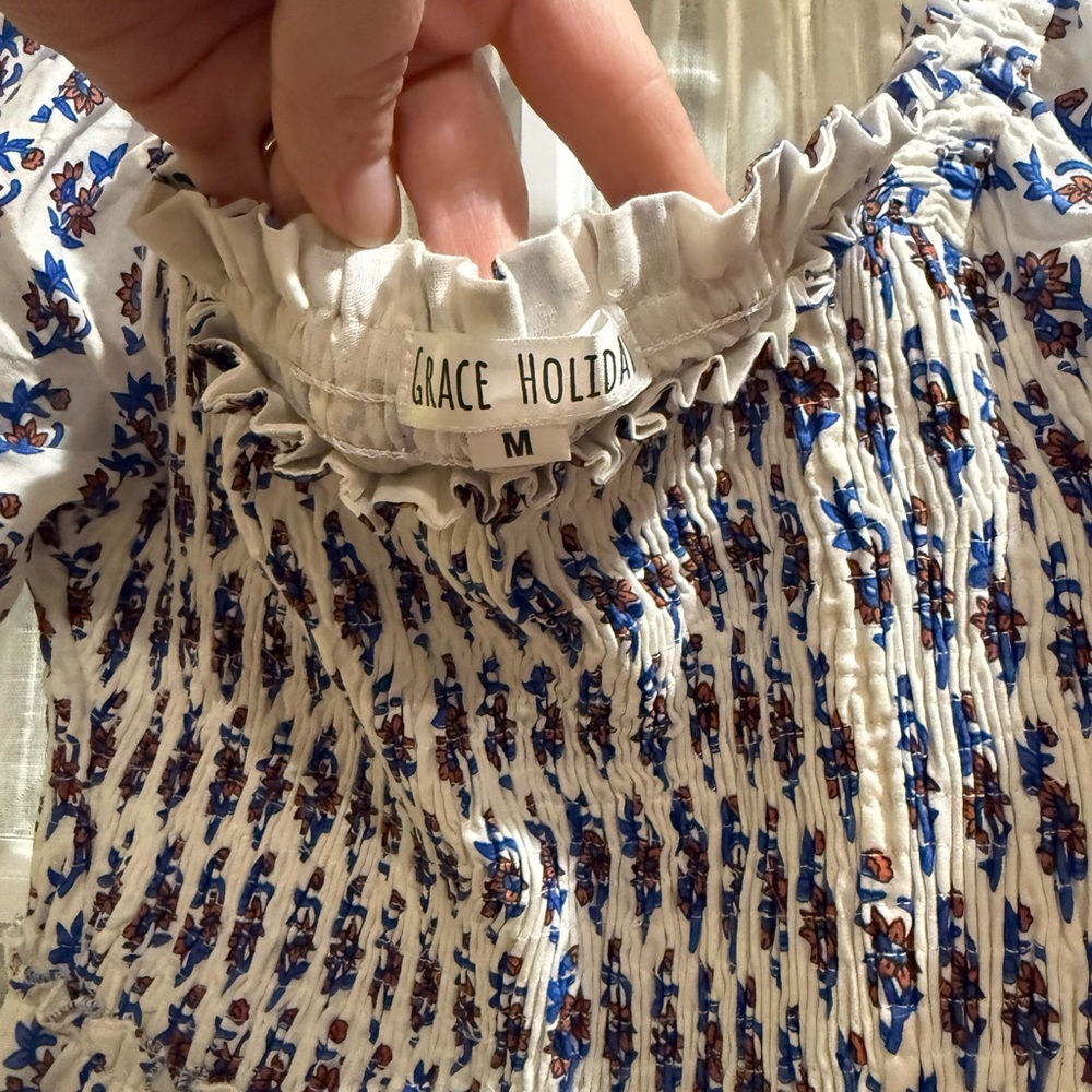 Grace Holiday Floral Smocked Dress